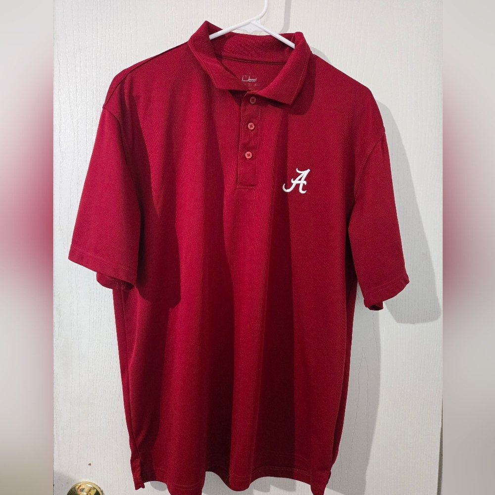L/XL Alabama Crimson Mens Polo Shirt with Embroidered Logo. Couple Of Picks.